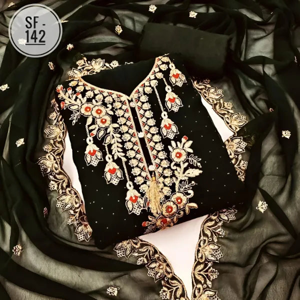 Embroidered Georgette Kameez Set SF142