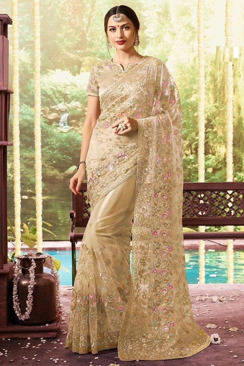 Georgette High Quality Embroidery Sharee ..(S-15)