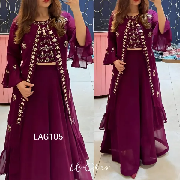 Exclusive Designed Georgette Koti Lehenga Suit LAG105
