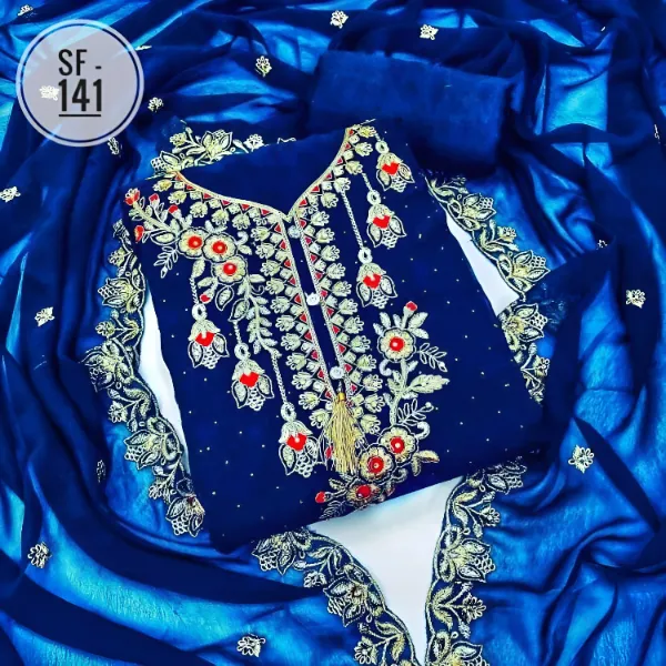 Embroidered Georgette Kameez Set SF141