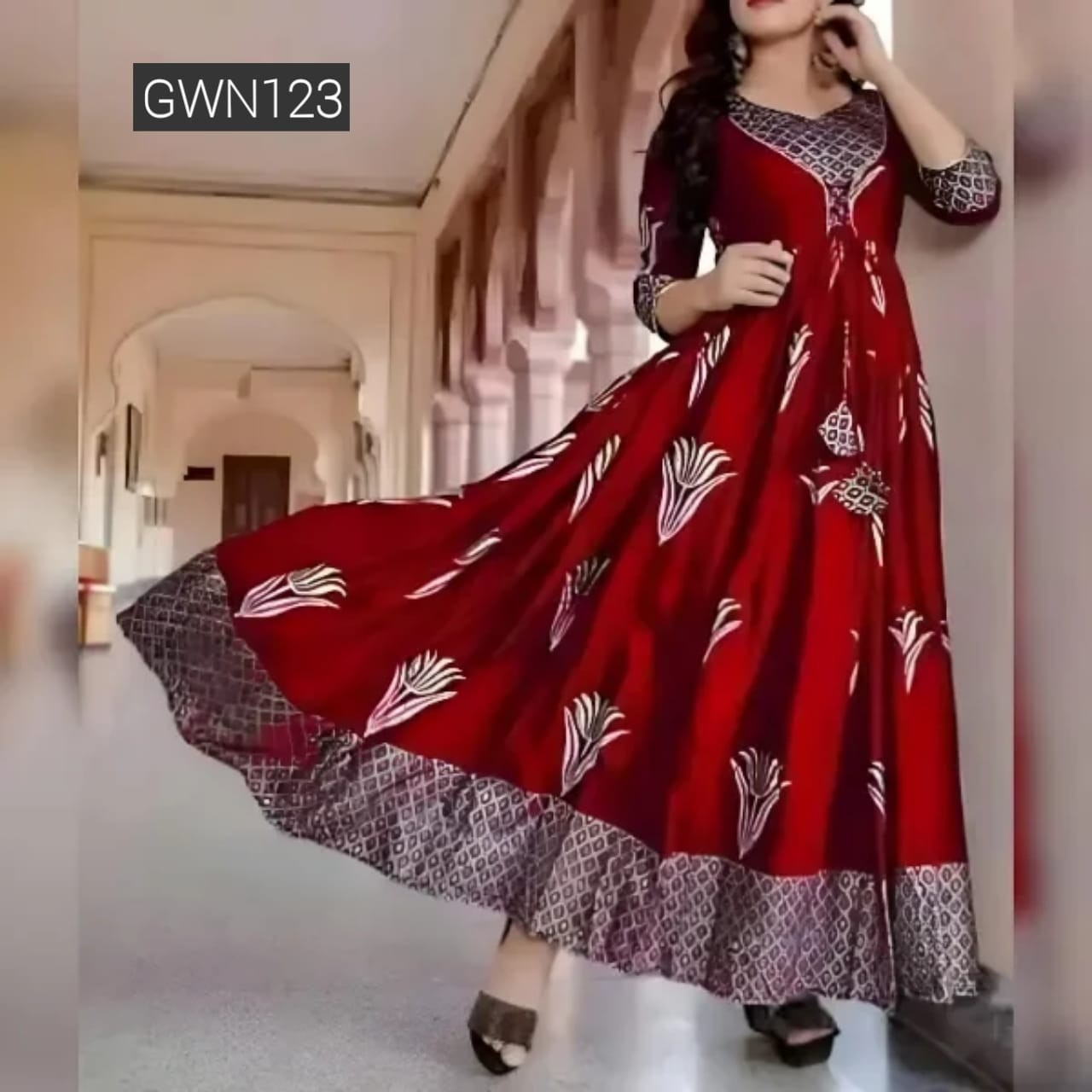 Printed China Linen Kurti GWN123