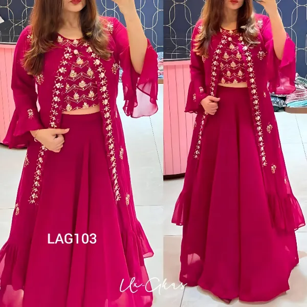 Exclusive Designed Georgette Koti Lehenga Suit LAG103