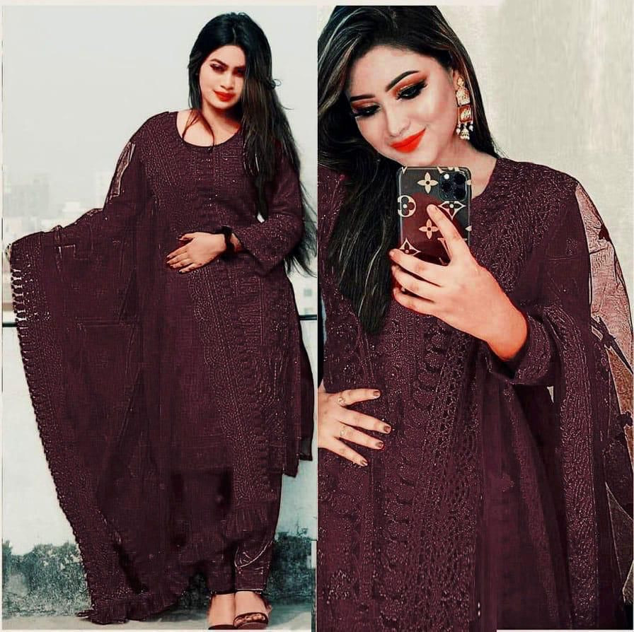 Embroidered Georgette Kameez Set ( EMK201 )