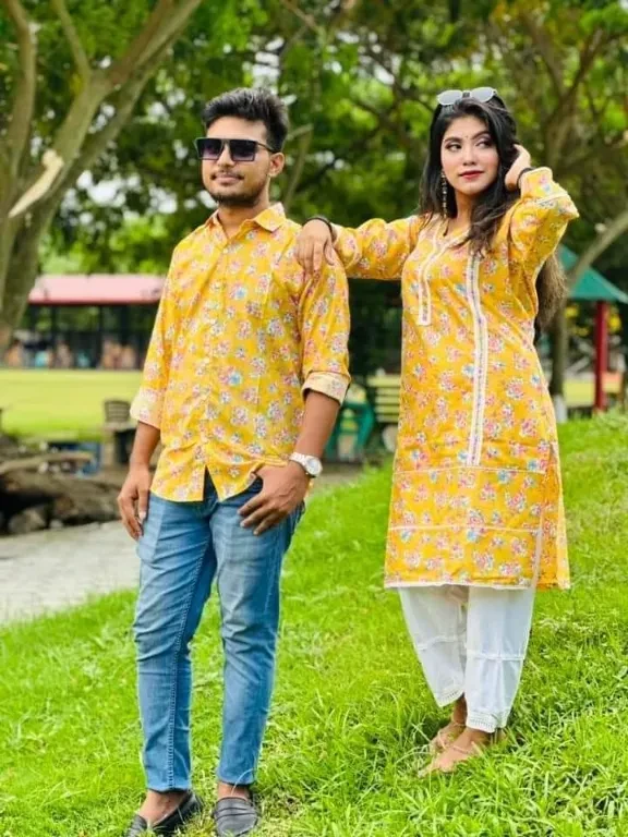 Shirt And 2 Pic Couple Set { COL208 }