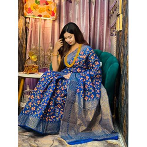 Half Silk Screen Print Saree