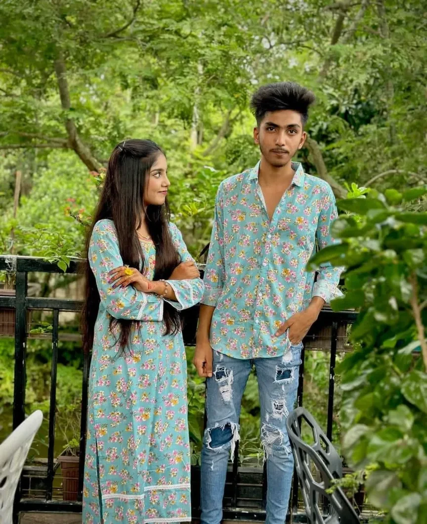 Shirt And 2 Pic Couple Set { COL209 }