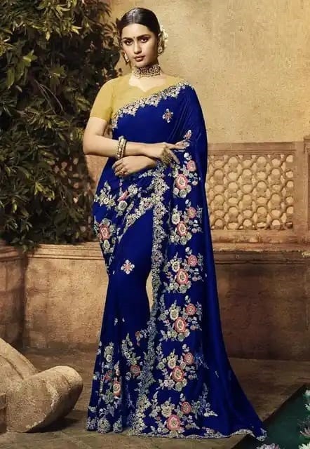 Georgette High Quality Embroidery Stylish Sharee (AZ-09)