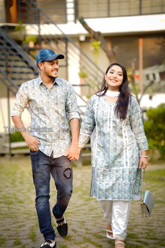 Shirt And 2 Pic Couple Set { COL210 }