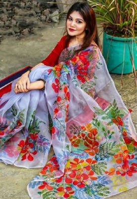 Hand Painted Half Silk Saree ( HPD255 )