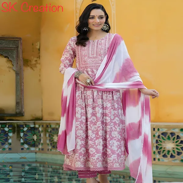 Embroidered VIP Linen Gown Set GW103