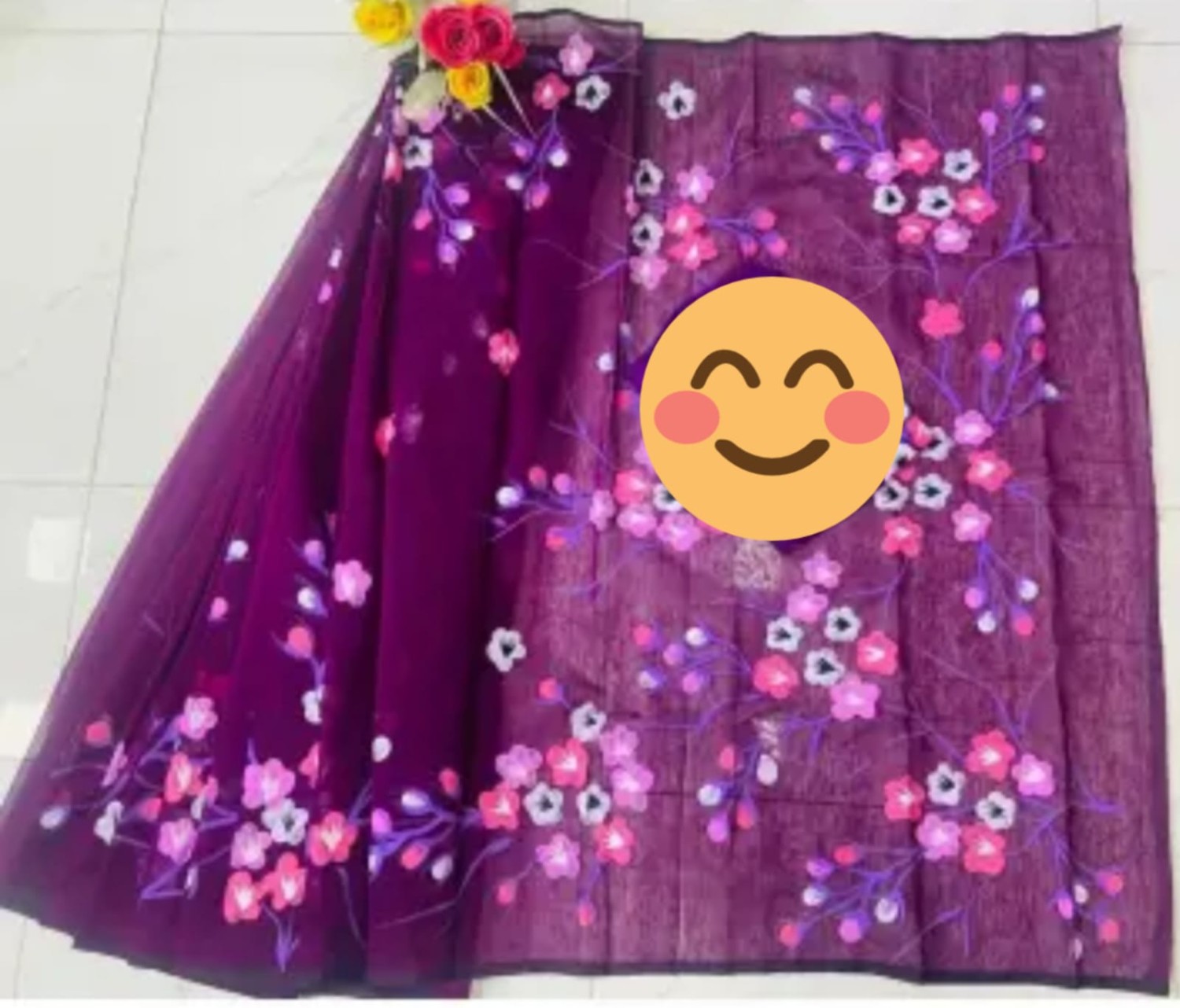 Hand Painted Half Silk Saree ( HPD255 )