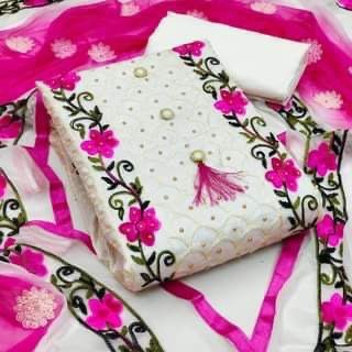 Ari Work embodari Cotton Stylish Three Piece Shalwar Ari Work embodari Cotton Stylish Gorgeous Three Piece Shalwar 02