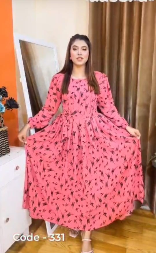 Skin Printed China Linen Kurti KUR106