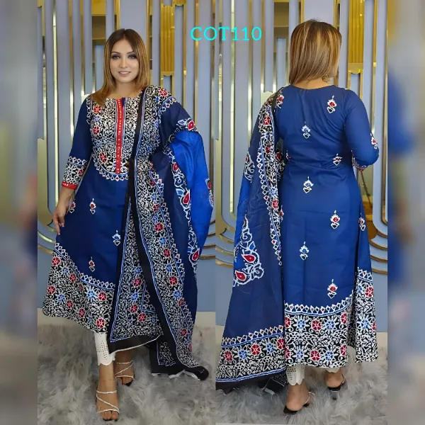 Afsan Printed Cotton Kameez Set COT110