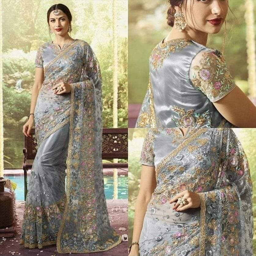 Georgette High Quality Embroidery Sharee ..(S-15)