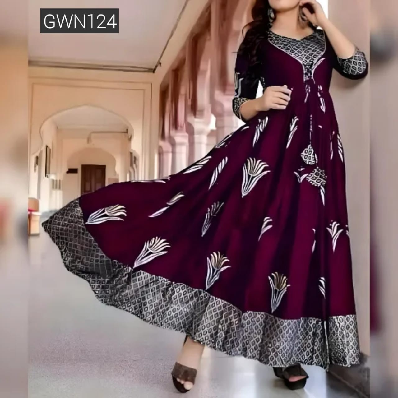 Printed China Linen Kurti GWN124